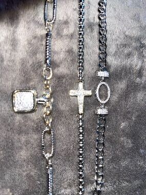 designed inspired two tone bracelet bundle